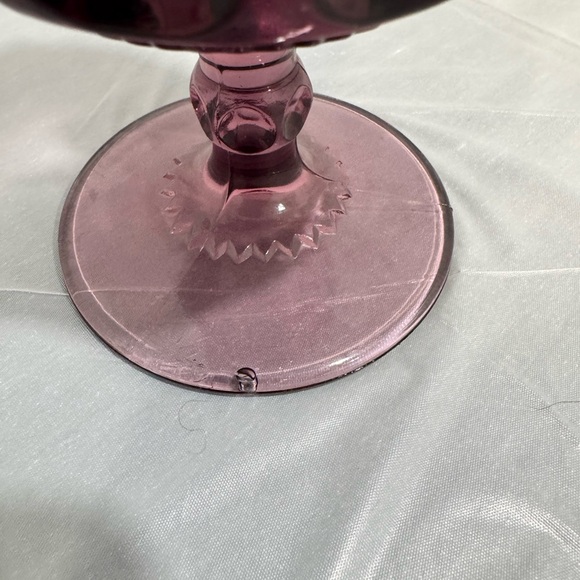 Vintage Amethyst Purple Pressed Glass Goblet | Cottagecore Decor - Picture 4 of 5